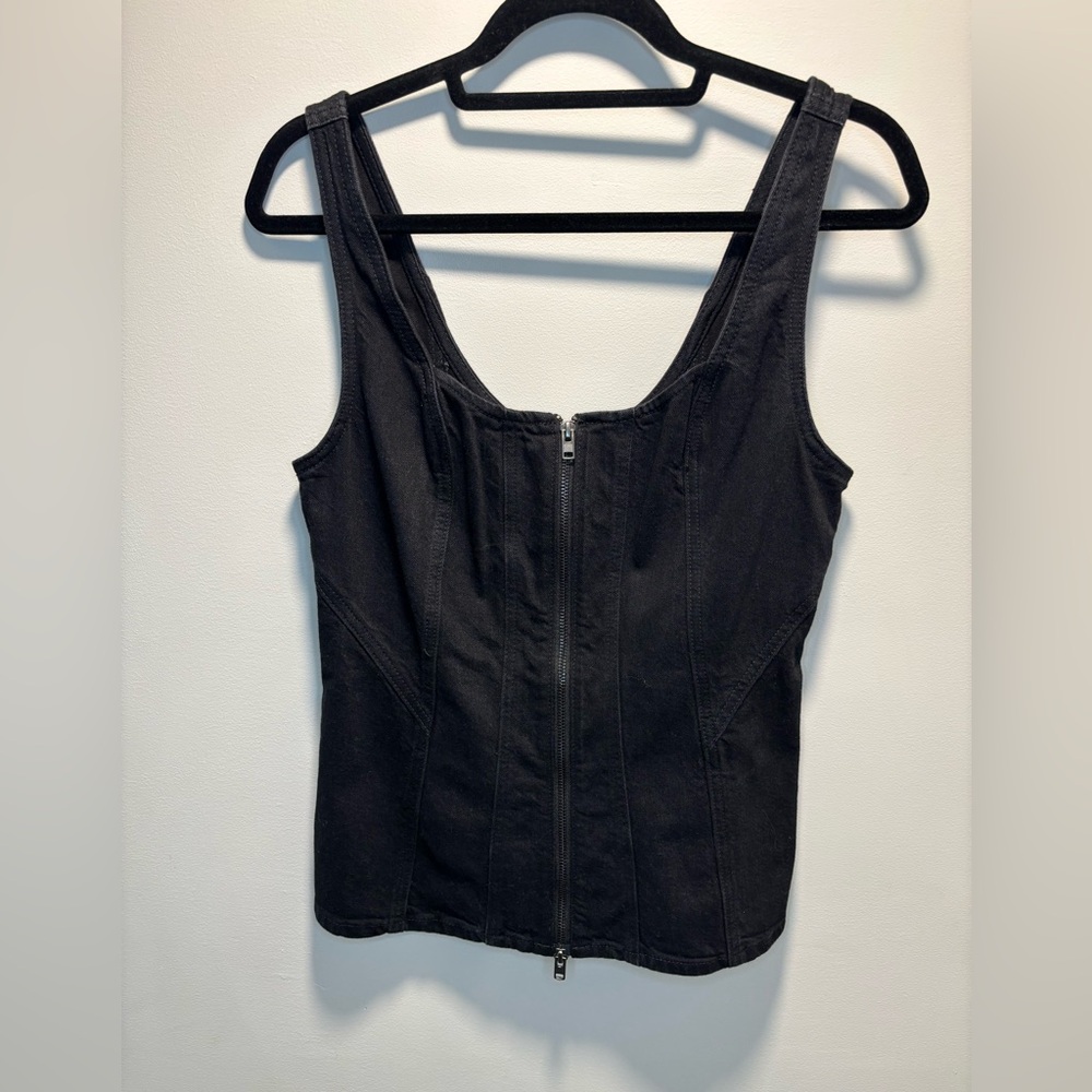 Universal Thread Black Jean Top with Double Zipper